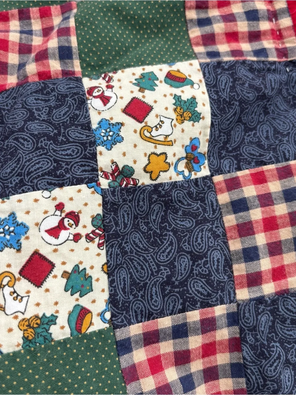 Christmas Quilt Throw Snowmen “Let It Snow” C&F Enterprises Bells Patchwork